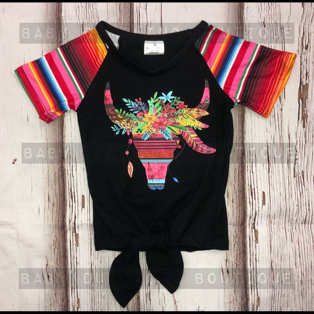 Serape Bull Head Tie Top